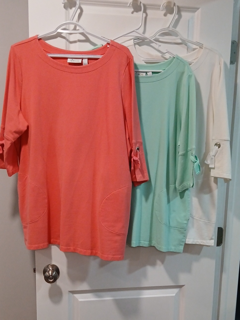 Unbranded Coral Tie-Sleeve Tunic Top
